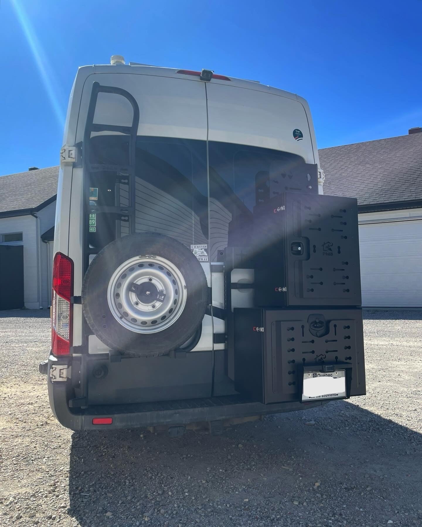 Support pneu de secours avec échelle - Porte gauche - Transit