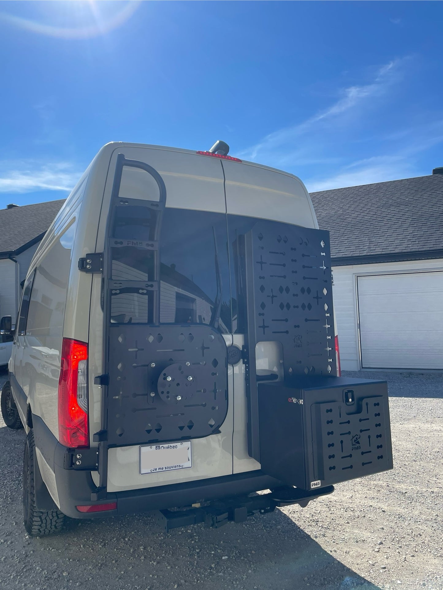 Support de pneu de secours avec échelle – Sprinter 2019+ charnière 180 degrés