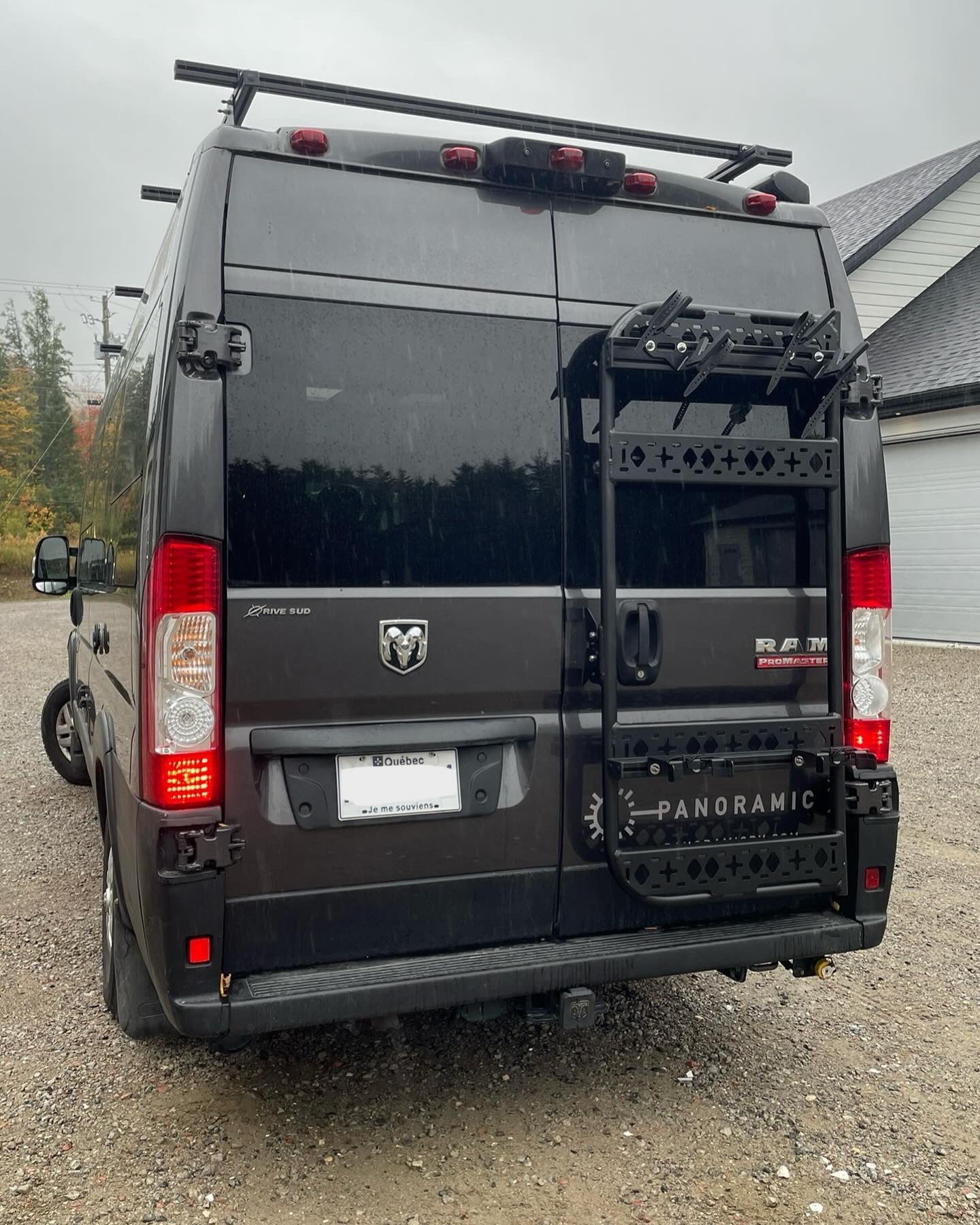 Phlosystem bicycle transport kit installed on a Ram promaster.
