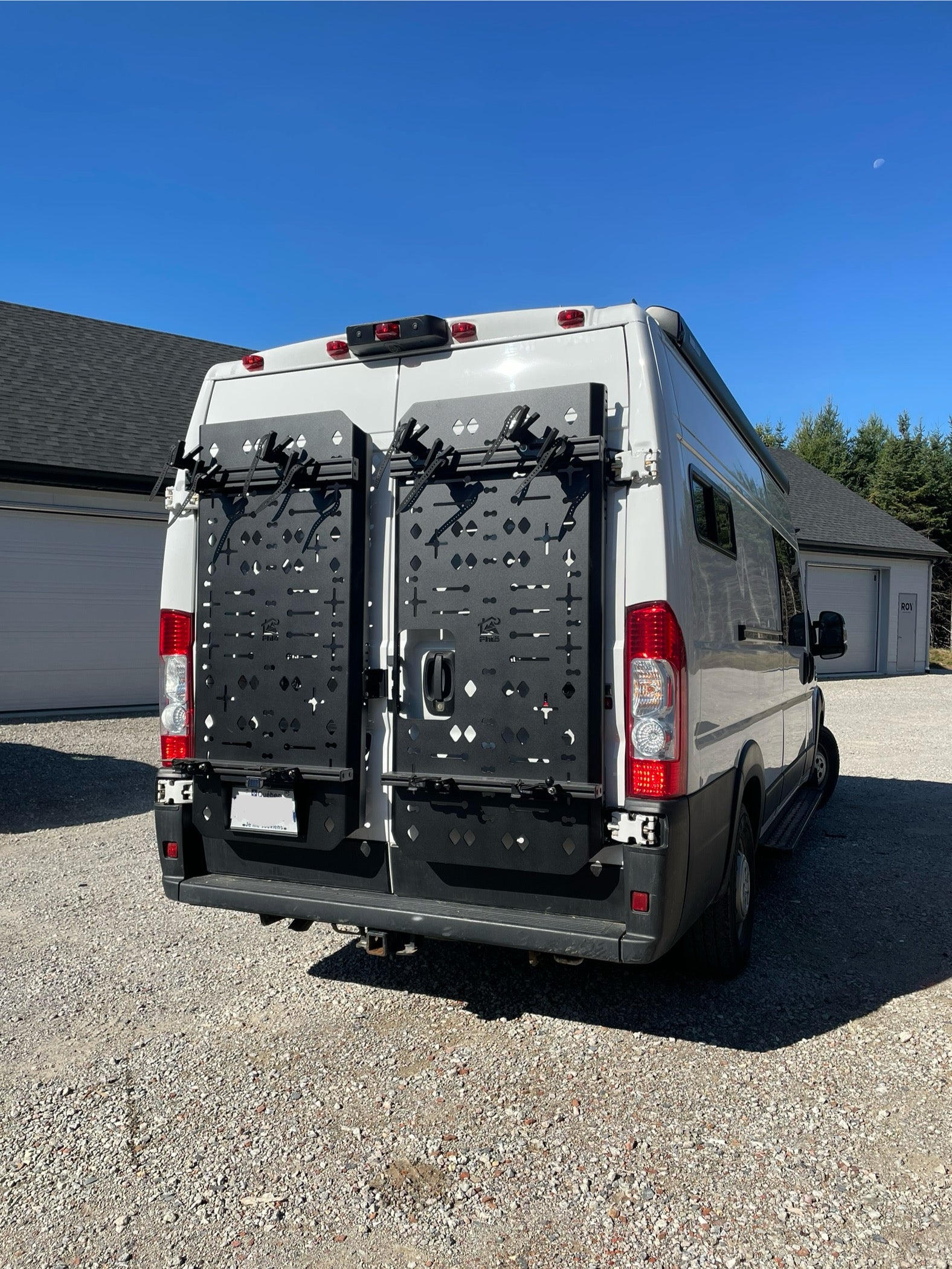 Phlosystem bicycle transport kit installed on both doors