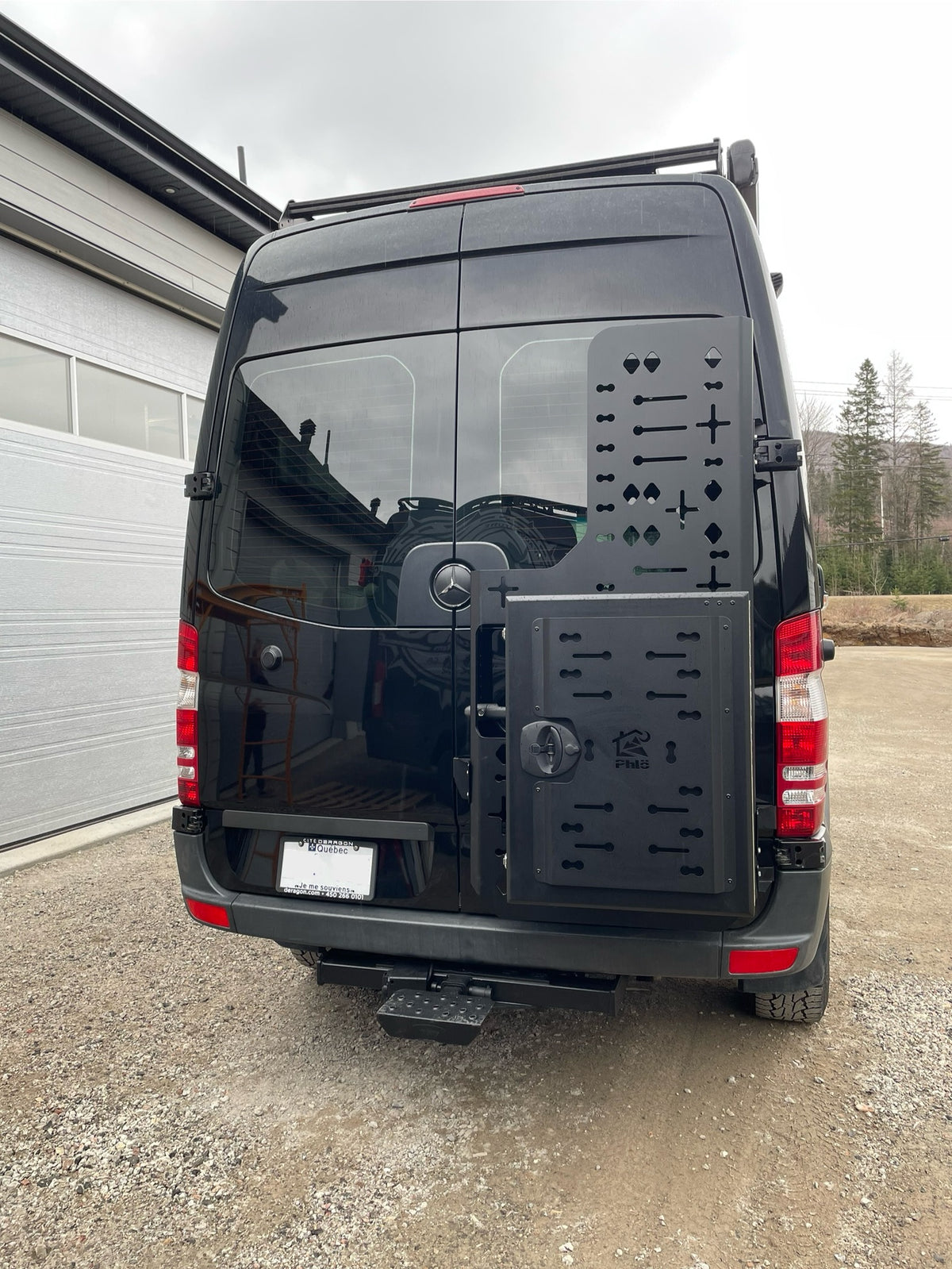 Phlosystem rear passenger door accessory panel with window space