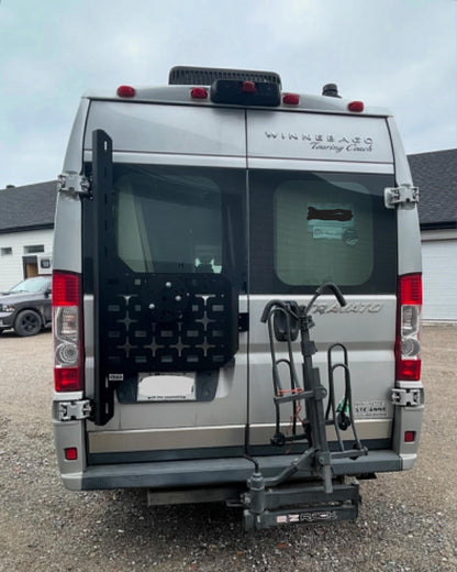 Spare tire carrier 3.0 installed on a Winnebago Travato
