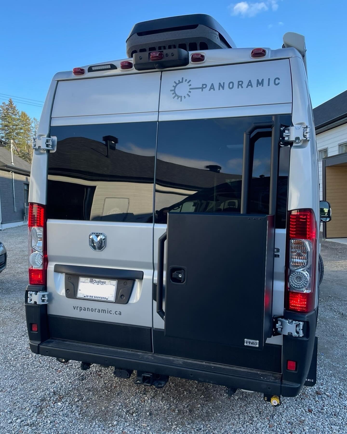 external vertical basic storage chest installed on a ram promaster