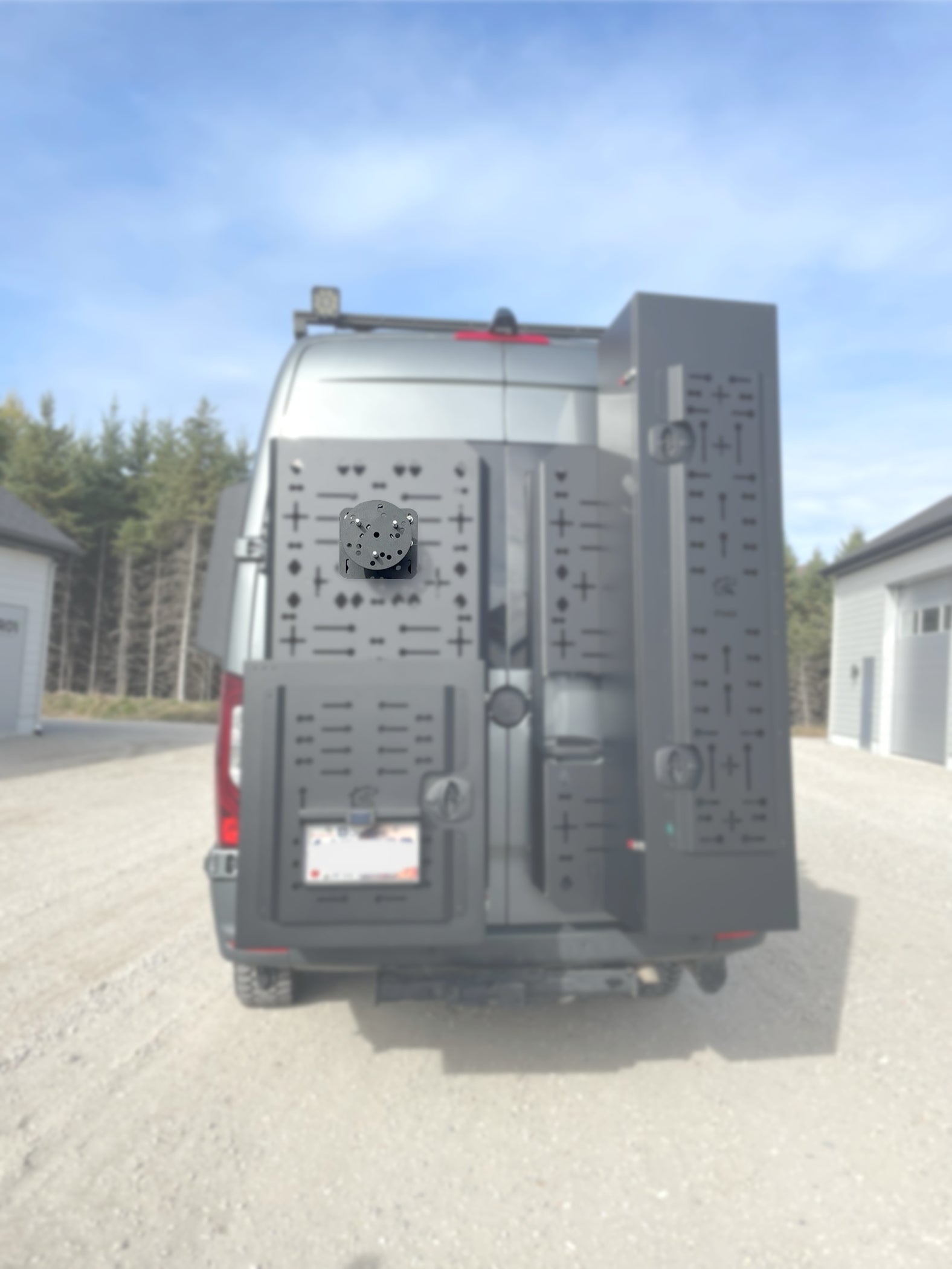 spare tire mount for accessory panel